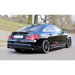 Maxton Design Seitenschweller Ansatz für MERCEDES CLA 45 AMG C117/A45 AMG W176 (vor Facelift) schwarz Hochglanz