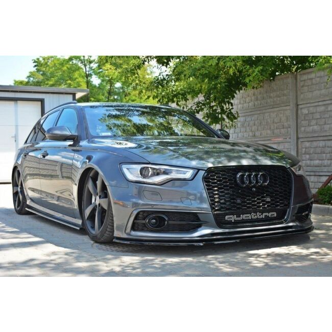 Maxton Design Front Ansatz V.1 / V1 für Audi S6 / A6 S-Line C7 schwarz Hochglanz