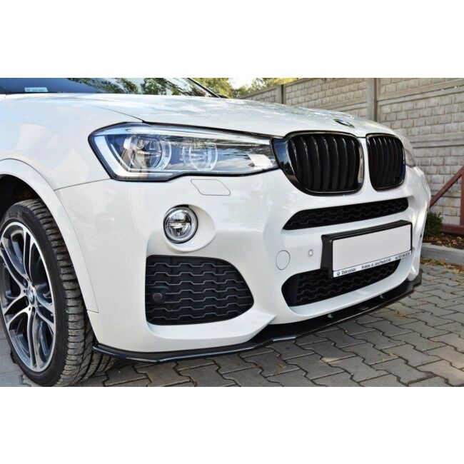 Maxton Design Front Ansatz für BMW X4 M Paket schwarz Hochglanz