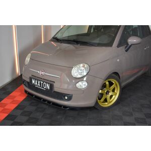 Maxton Design Front Ansatz V.1 / V1 für FIAT 500 HATCHBACK vor Facelift schwarz Hochglanz