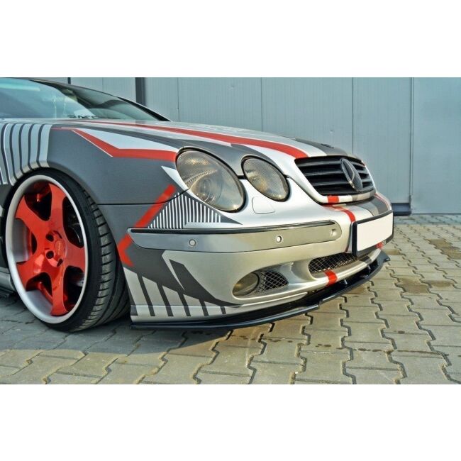 Maxton Design Front Ansatz für MERCEDES CL-KLASSE C215 schwarz Hochglanz