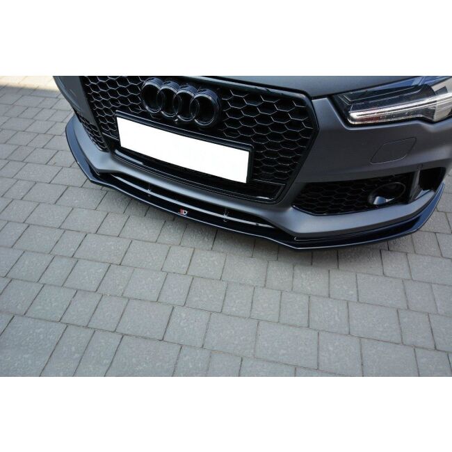 Maxton Design Front Ansatz V.1 / V1 für Audi RS7 Facelift schwarz Hochglanz