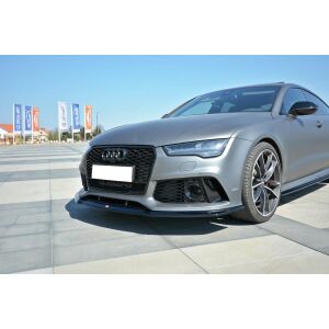 Maxton Design Front Ansatz V.2 / V2 für Audi RS7 Facelift schwarz Hochglanz