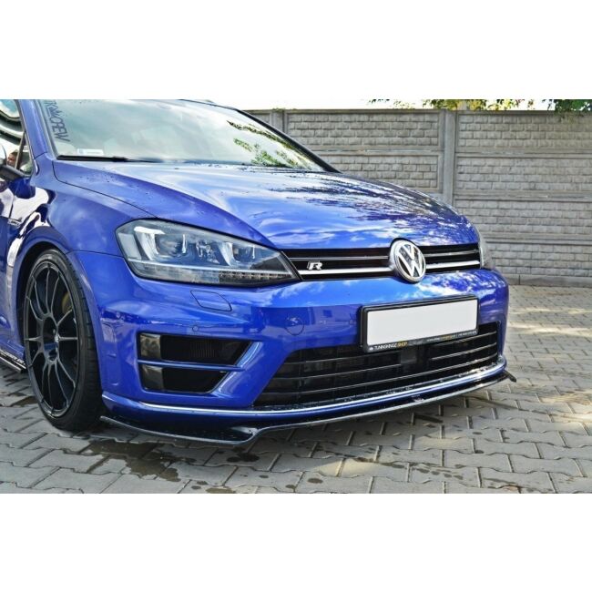 Maxton Design Front Ansatz V.2 / V2 für VW Golf 7 R / R-Line schwarz Hochglanz