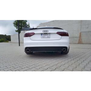 Maxton Design Heck Ansatz Flaps Diffusor für AUDI A5 S-LINE Facelift schwarz Hochglanz