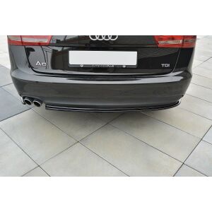 Maxton Design Heck Ansatz Flaps Diffusor für Audi A6 C7 Avant schwarz Hochglanz