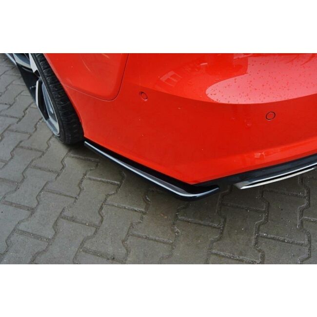 Maxton Design Heck Ansatz Flaps Diffusor für AUDI A7 S-LINE (FACELIFT) schwarz Hochglanz