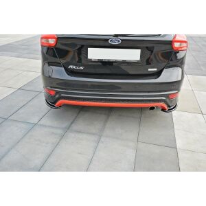 Maxton Design Heck Ansatz Flaps Diffusor für Ford Focus ST-Line Mk3 FL schwarz Hochglanz