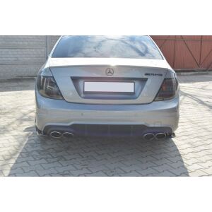 Maxton Design Heck Ansatz Flaps Diffusor für Mercedes C W204 63 AMG/AMG-Line schwarz Hochglanz