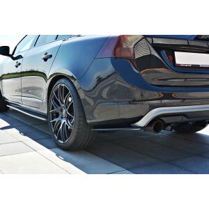 Maxton Design Heck Ansatz Flaps Diffusor für Volvo V60 Polestar Facelift schwarz Hochglanz