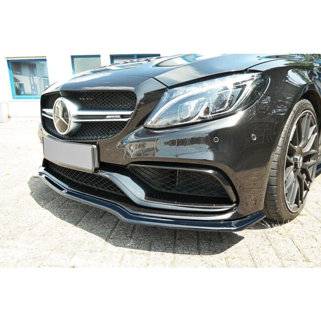 Maxton Design Front Ansatz V.1 / V1 für Mercedes C-Klasse S205 63 AMG Kombi schwarz Hochglanz