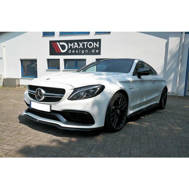 Maxton Design Front Ansatz V.1 / V1 für Mercedes C-Klasse C205 63 AMG Coupe schwarz Hochglanz