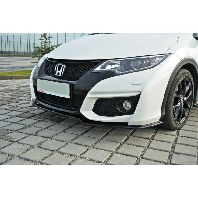 Maxton Design Front Ansatz für Honda Civic Mk9 Facelift schwarz Hochglanz