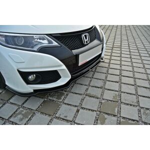 Maxton Design Front Ansatz für Honda Civic Mk9 Facelift schwarz Hochglanz