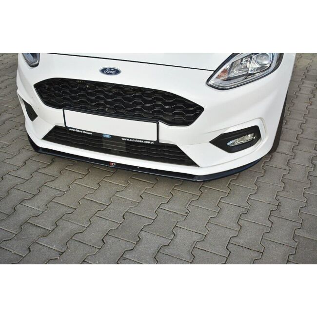 Maxton Design Front Ansatz V.3 / V3 für Ford Fiesta Mk8 ST / ST-Line schwarz Hochglanz