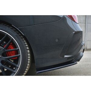 Maxton Design Heck Ansatz Flaps Diffusor für Mercedes CLA A45 AMG C117 Facelift schwarz Hochglanz