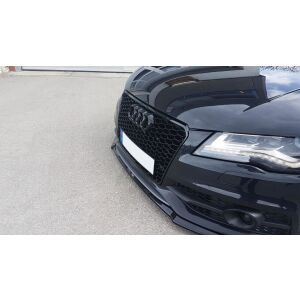 Maxton Design Front Ansatz V.1 / V1 für Audi A7 Mk1 S-Line schwarz Hochglanz