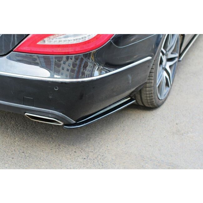 Maxton Design Heck Ansatz Flaps Diffusor für Mercedes CLS C218 schwarz Hochglanz