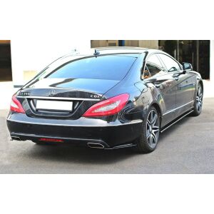 Maxton Design Seitenschweller Ansatz für Mercedes CLS C218 schwarz Hochglanz