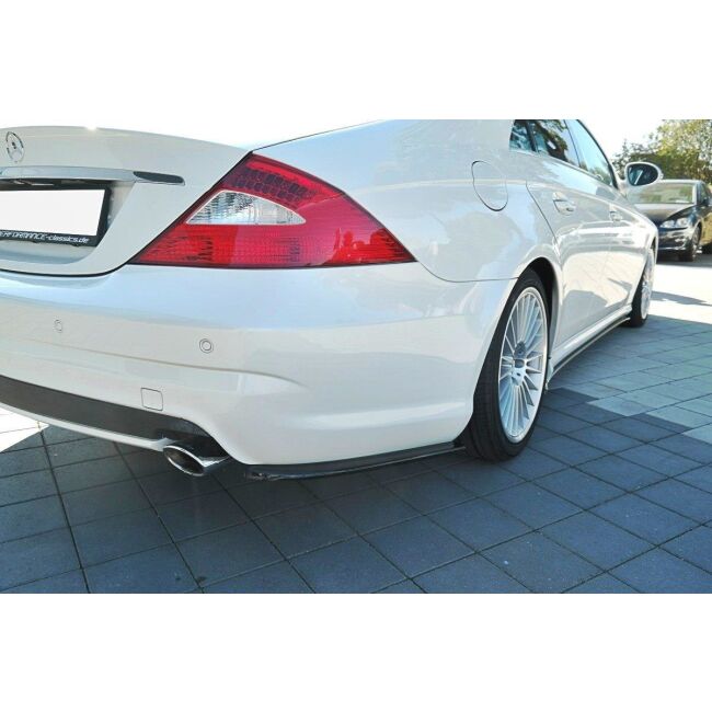 Maxton Design Heck Ansatz Flaps Diffusor für Mercedes CLS C219 55AMG schwarz Hochglanz