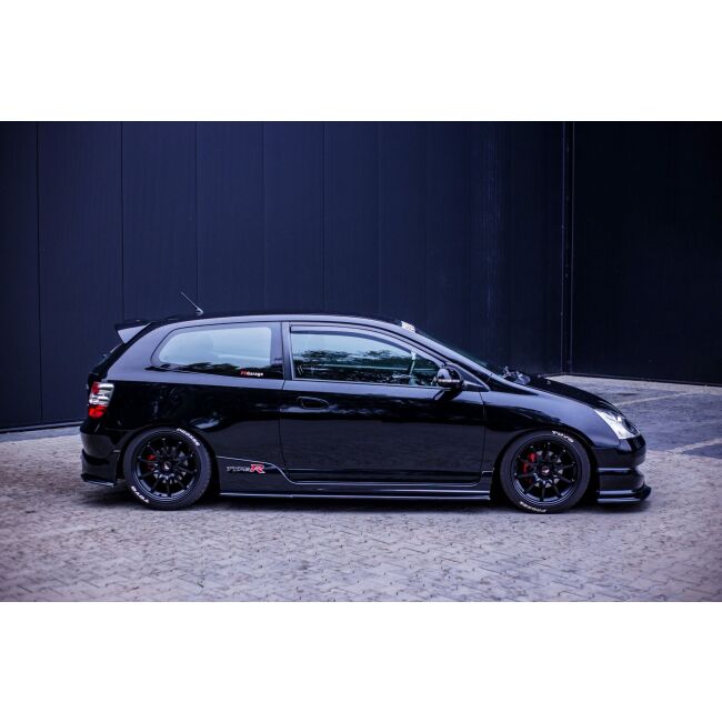 Maxton Design Seitenschweller Ansatz für HONDA CIVIC EP3 (MK7) TYPE-R/S FACELIFT schwarz Hochglanz