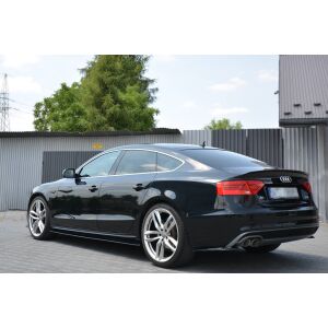 Maxton Design Heck Ansatz Flaps Diffusor für Audi A5 S-Line 8T FL Sportback  schwarz Hochglanz