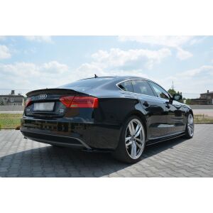 Maxton Design Seitenschweller Ansatz für Audi S5 / A5 / A5 S-Line 8T / 8T FL Sportback schwarz Hochglanz