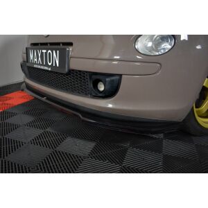 Maxton Design Front Ansatz V.2 / V2 für FIAT 500 HATCHBACK vor Facelift schwarz Hochglanz