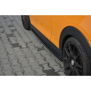 Maxton Design Seitenschweller Ansatz für MINI COOPER S MK3 vor Facelift 3-Türer (F56) schwarz Hochglanz