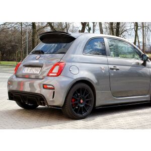 Maxton Design Heck Ansatz Flaps Diffusor für FIAT 500 ABARTH MK1 FACELIFT schwarz Hochglanz