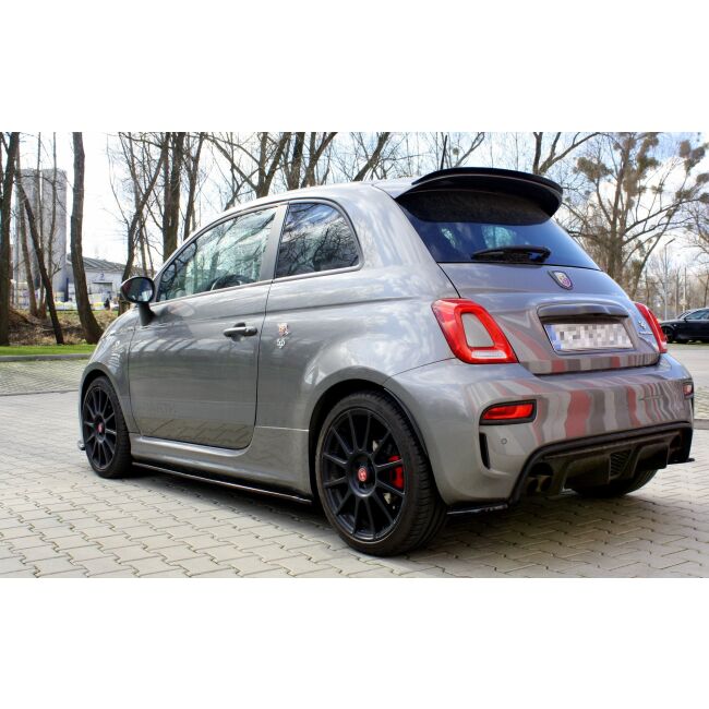 Maxton Design Seitenschweller Ansatz für FIAT 500 ABARTH MK1 FACELIFT schwarz Hochglanz