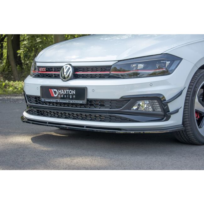 Maxton Design Front Ansatz V.1 / V1 für VW POLO MK6 GTI schwarz Hochglanz