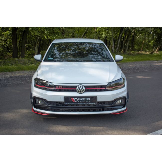 Maxton Design Front Ansatz V.5 / V5 für VW POLO MK6 GTI  schwarz Hochglanz