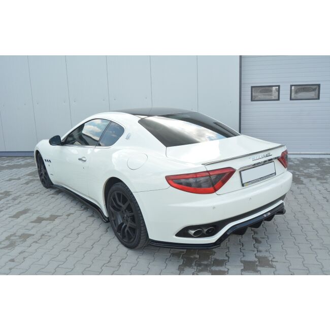 Maxton Design Heck Ansatz Flaps Diffusor V.2 / V2 für MASERATI GRANTURISMO 2007-2011 schwarz Hochglanz