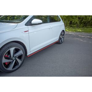 Maxton Design Seitenschweller Ansatz für VW POLO MK6 GTI schwarz Hochglanz