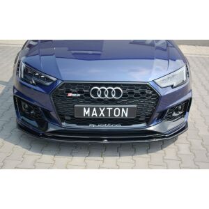 Maxton Design Front Ansatz V.2 / V2 für AUDI RS4 B9 schwarz Hochglanz