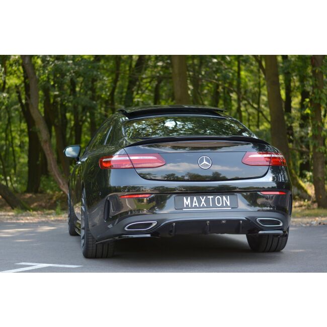 Maxton Design Heckdiffusor Ansatz für Mercedes-Benz E-Klasse W213 Coupe (C238) AMG-Line schwarz Hochglanz