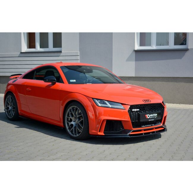 Maxton Design Front Ansatz V.2 / V2 für Audi TT RS 8S schwarz Hochglanz