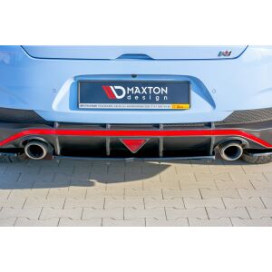 Maxton Design Mittlerer Heckdiffusor Ansatz DTM Look für Hyundai I30 N Mk3 Fastback  schwarz Hochglanz