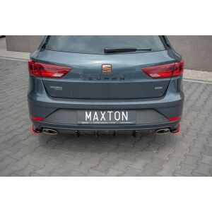 Maxton Design Heckdiffusor Ansatz V.1 / V1 für Seat Leon Cupra Mk3 FL Sportstourer schwarz Hochglanz