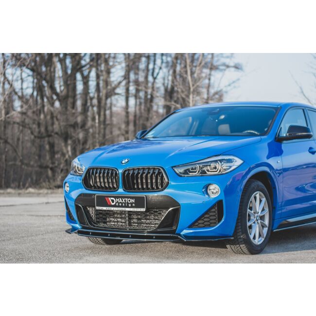 Maxton Design Front Ansatz für BMW X2 F39 M-Paket schwarz Hochglanz