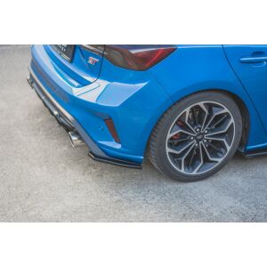 Maxton Design Heck Ansatz Flaps Diffusor V.1 / V1 für Ford Focus ST Mk4 schwarz Hochglanz