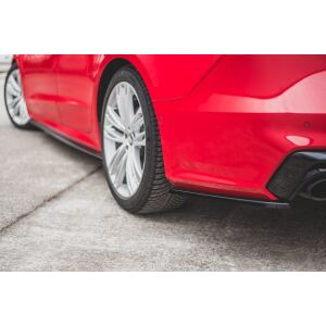 Maxton Design Heck Ansatz Flaps Diffusor für Audi S7 C8 schwarz Hochglanz