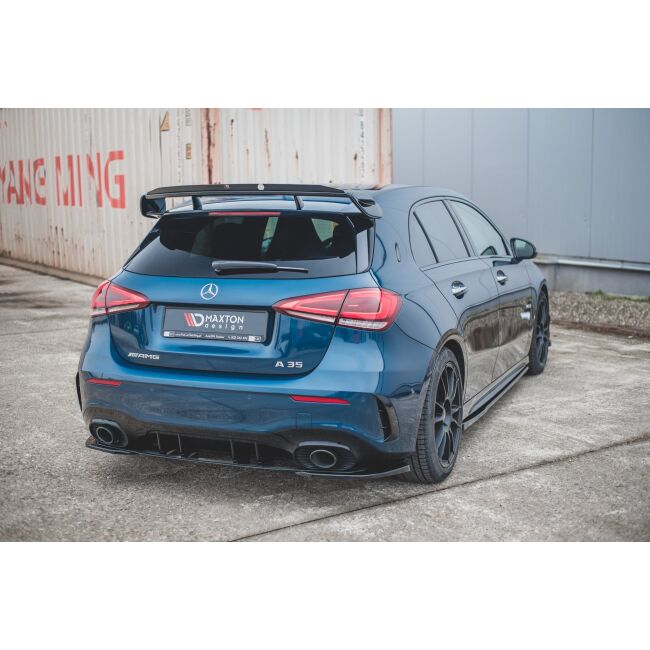 Maxton Design Spoiler CAP für Mercedes A35 AMG  Hatchback W177  schwarz Hochglanz