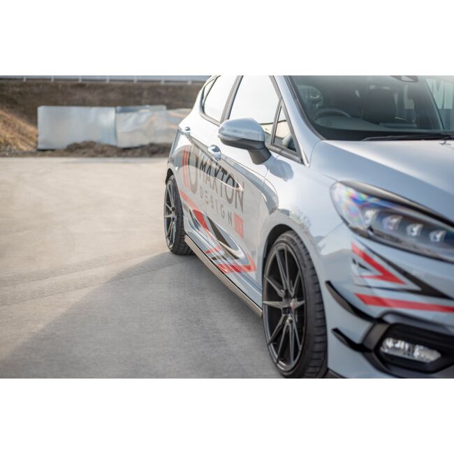 Maxton Design Seitenschweller Ansatz für V.2 / V2 für Ford Fiesta Mk8 ST / ST-Line schwarz Hochglanz