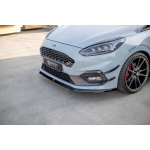 Maxton Design Front Ansatz V.6 / V6 für Ford Fiesta Mk8 ST / ST-Line schwarz Hochglanz