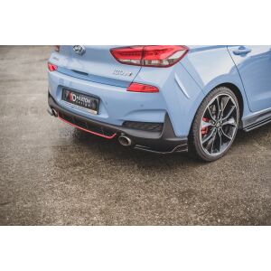 Maxton Design Heck Ansatz Flaps Diffusor V.3 / V3 für Hyundai I30 N Mk3 Hatchback schwarz Hochglanz