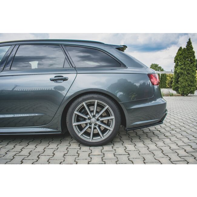 Maxton Design Heck Ansatz Flaps Diffusor für Audi S6 / A6 S-Line C7 FL schwarz Hochglanz