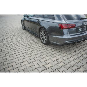 Maxton Design Heck Ansatz Flaps Diffusor für Audi S6 / A6 S-Line C7 FL schwarz Hochglanz