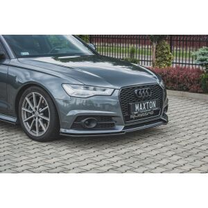 Maxton Design Front Ansatz für Audi S6 / A6 S-Line C7 FL  schwarz Hochglanz